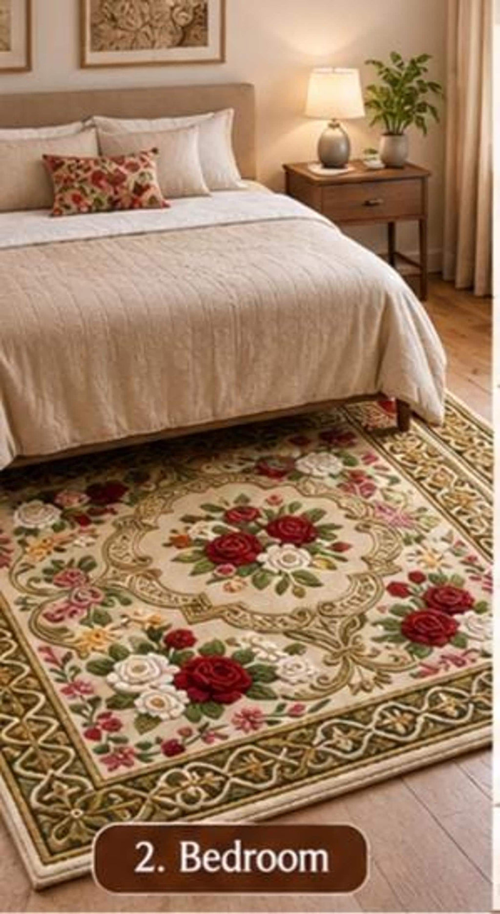 Luxury Ivory Rug, Sculpted Medallion for a Mansion Library, Hand Tufted Wool Carpet | Made to Order