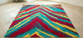 Hand Knotted Wool Area Rug – Shaggy Abstract Chevron | Free Doorstep Delivery to USA (Made to Order)