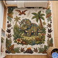 Hand-Made Wool Triceratops Rug – Prehistoric Jungle Kids Playroom Carpet | 100% New Zealand Wool | Made to Order