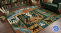 Hand-Made Campfire Storytelling Rug, 3D Textured Wilderness Collage Carpet | 100% New Zealand Wool | Made to Order