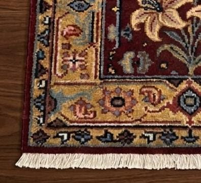 Hand Knotted Wool Floral Runner Rug – Burgundy, Gold & Teal Persian-Style Hallway Carpet | Free Doorstep Delivery to USA (Made to Order)