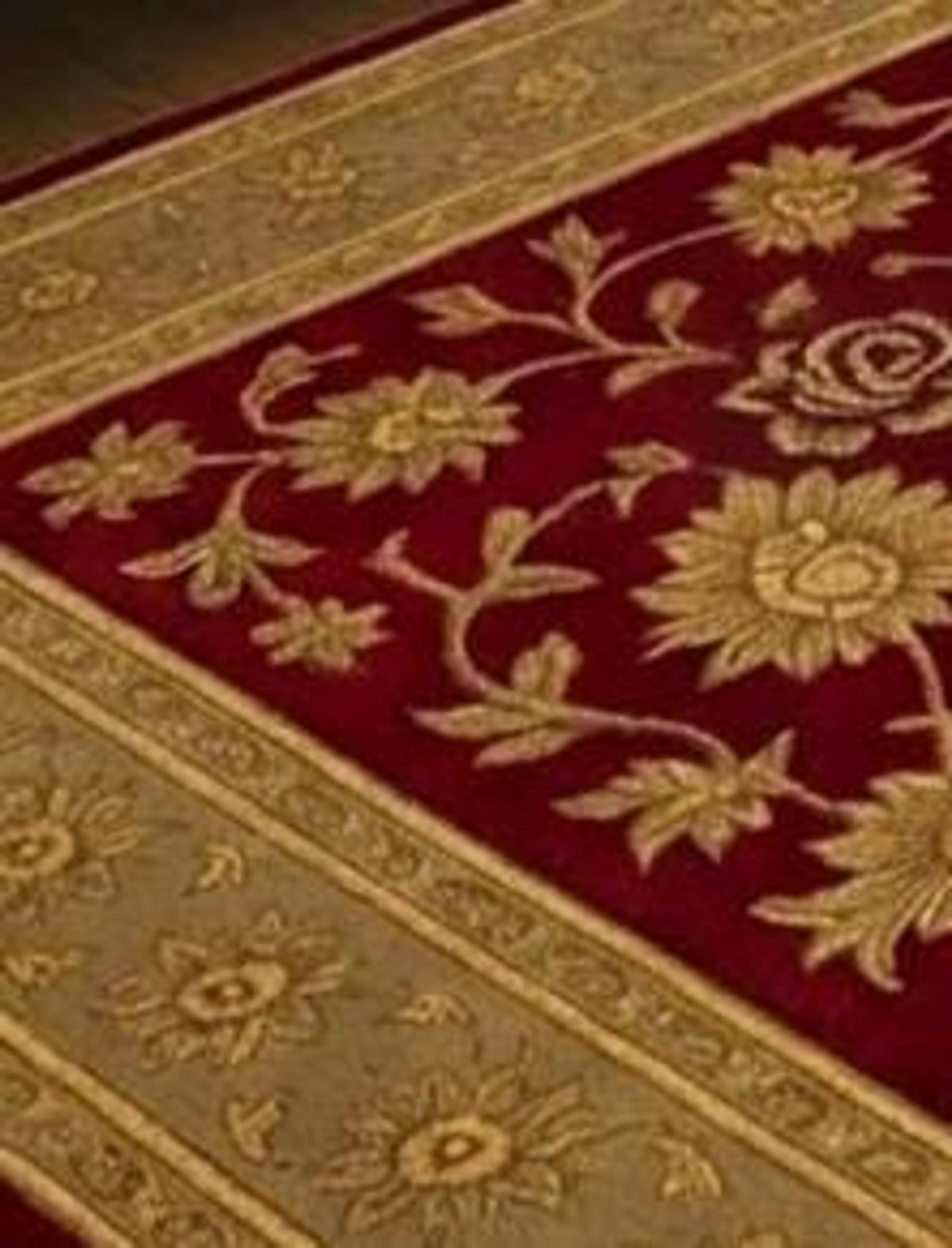 Traditional Burgundy Floral Area Rug, Hand-Tufted Wool Design, Heritage Carpet for Classic Interiors | 100% New Zealand Wool | Made to Order