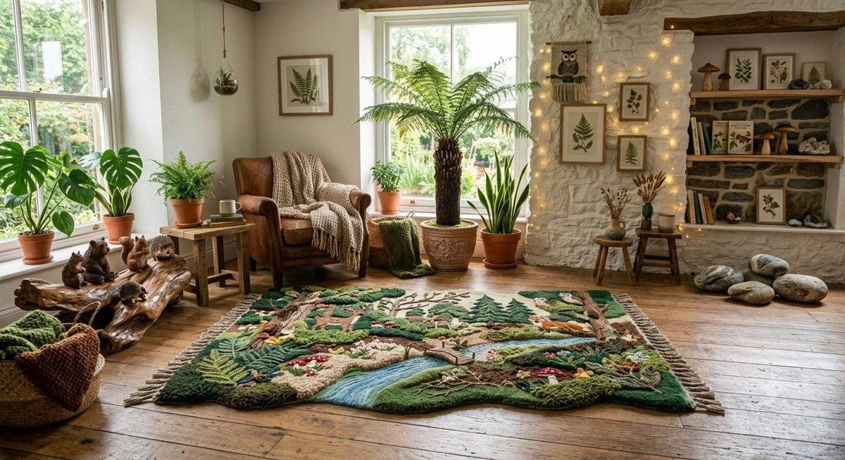 3D Woodland Area Rug, Forest Animal Carpet for Kids Room, Sculpted High Pile Playmat | Made to Order