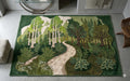 Forest Landscape Rug, Woodland Trail Mat for Nature Lovers, Hand-Carved Birch Trees | 100% New Zealand Wool | Made to Order