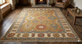 Hand Knotted Wool Oushak Rug – Mustard Gold Floral Carpet | Free Doorstep Delivery to USA (Made to Order)