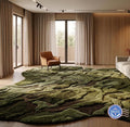 Moss Area Rug, 3D Topographical Forest Floor Mat, Handmade Irregular Landscape | Made to Order
