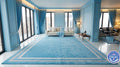 Handcrafted Sky Blue Wool Rug – Modern Minimalist Double Border Area Carpet | Made to Order