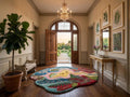 3D Textured Rug, Fern Pattern Design, Colorful Foyer Decor | Made to Order
