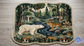 Hand-Made Wool Rug – Polar Bear Tiger Forest Scenery, Scalloped Edge Carpet | 100% New Zealand Wool | Made to Order