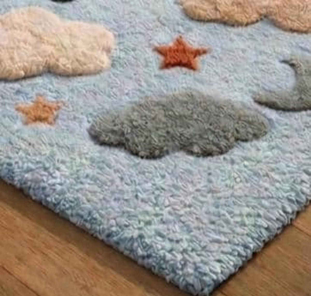 Airplane Nursery Rug, Kids Sky Adventure Room Decor, Handmade Wool Tufted Mat | Made to Order