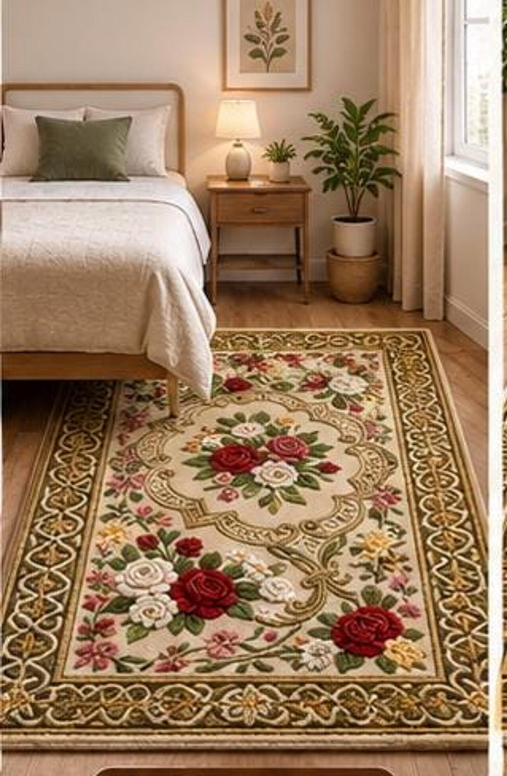 Luxury Ivory Rug, Sculpted Medallion for a Mansion Library, Hand Tufted Wool Carpet | Made to Order