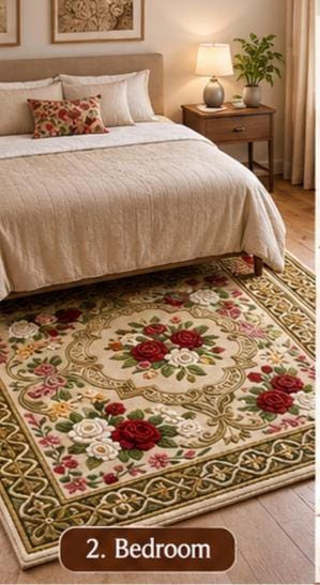 Luxury Ivory Rug, Sculpted Medallion for a Mansion Library, Hand Tufted Wool Carpet | Made to Order