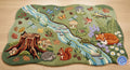 Woodland Animal Area Rug, Meadow Stream Carpet for a Storybook Nursery, Hand-Carved Wool Design | 100% New Zealand Wool | Made to Order