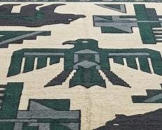 Hand Knotted Wool Southwest Bear Rug – Native American Thunderbird Cabin Carpet | Free Doorstep Delivery to USA (Made to Order)