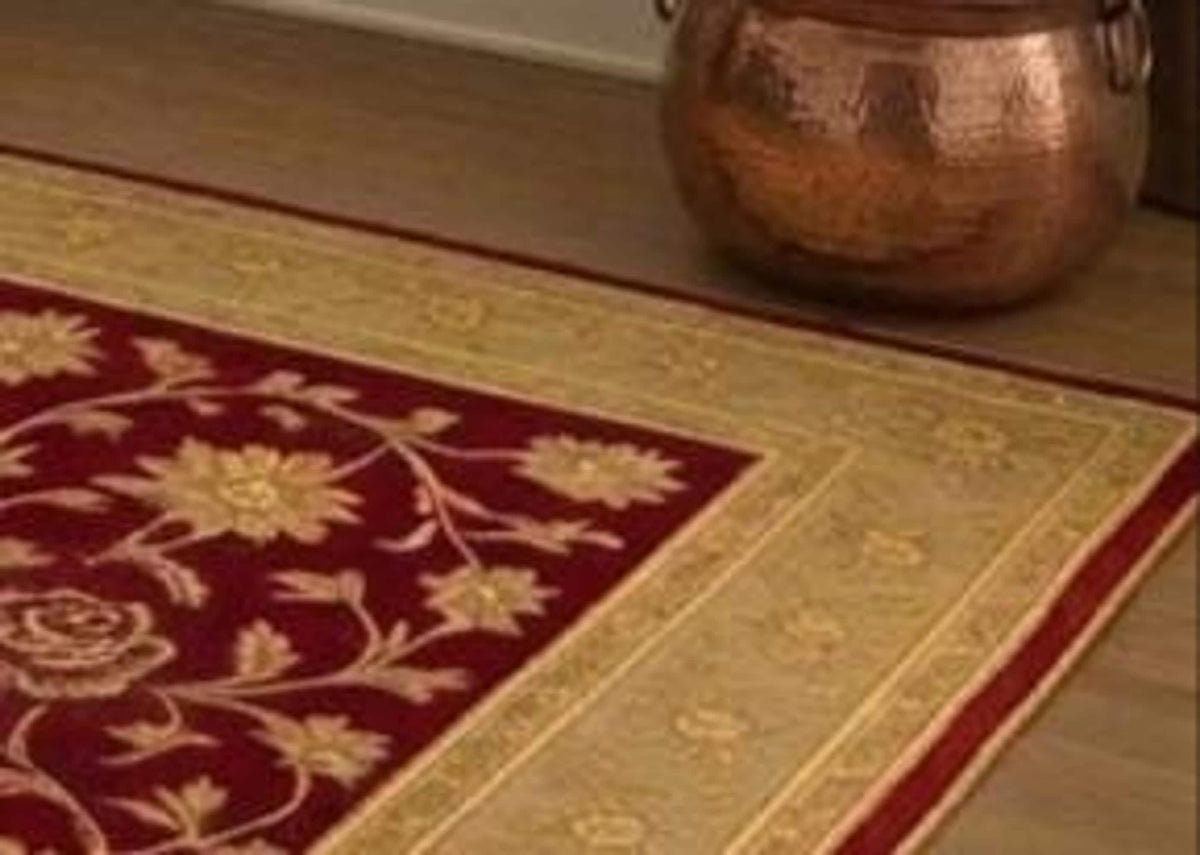 Traditional Burgundy Floral Area Rug, Hand-Tufted Wool Design, Heritage Carpet for Classic Interiors | 100% New Zealand Wool | Made to Order