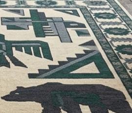 Hand Knotted Wool Southwest Bear Rug – Native American Thunderbird Cabin Carpet | Free Doorstep Delivery to USA (Made to Order)