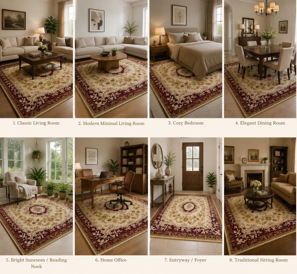 Elegant Traditional European Floral Hand-Tufted Rug | 100% New Zealand Wool | Made to Order