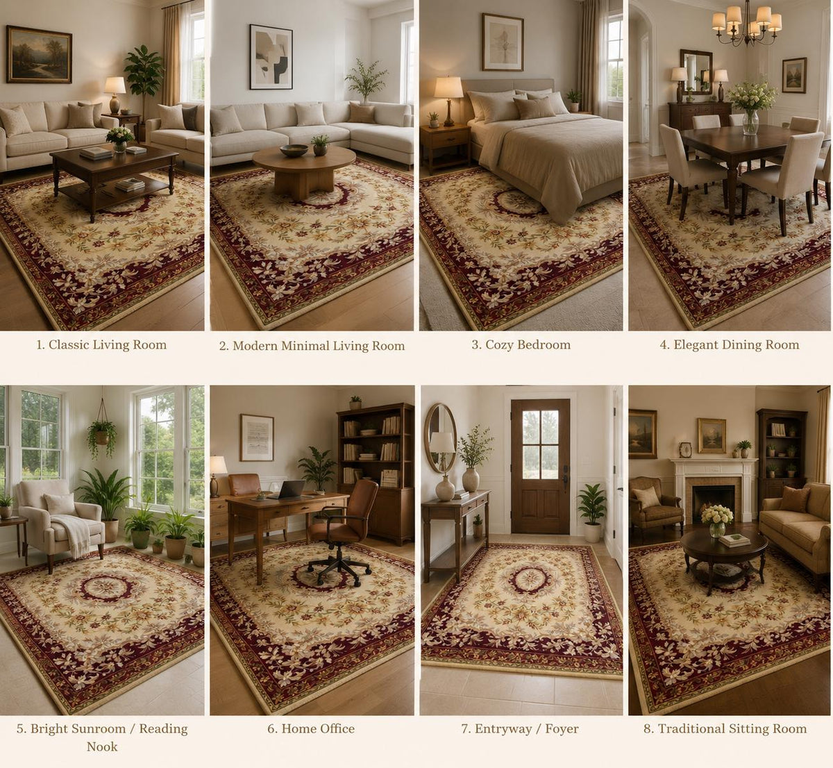 Elegant Traditional European Floral Hand-Tufted Rug | 100% New Zealand Wool | Made to Order