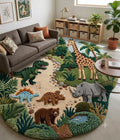 3D Dinosaur Rug, Prehistoric Nursery Playroom Decor, Hand-Tufted Wool Floor Mat | 100% New Zealand Wool | Made to Order