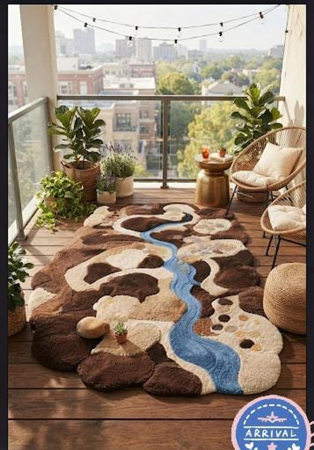 River Play Rug, 3D Topographic Interactive Mat, Forest Nursery Decor | Made to Order