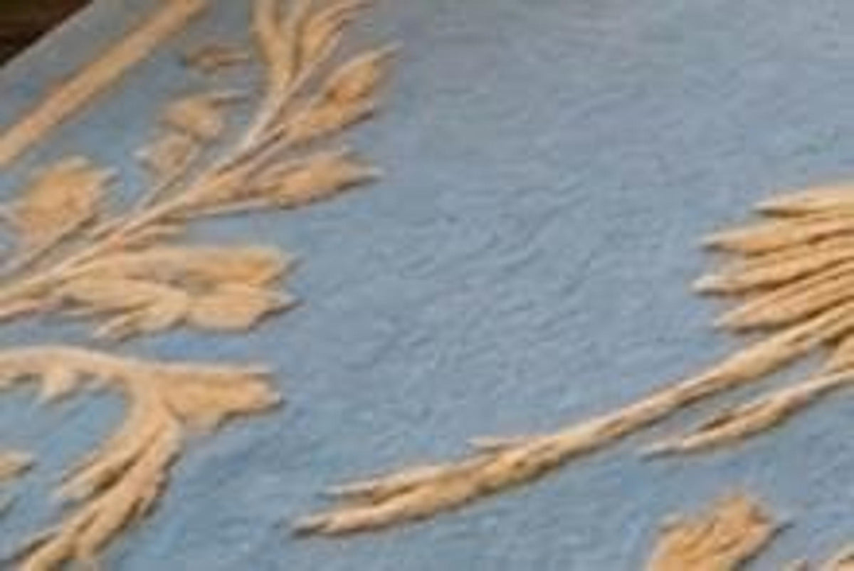 Blue Chinoiserie Rug, Hand-Tufted Wool With Golden Cranes, Plush High Pile Decor | 100% New Zealand Wool | Made to Order