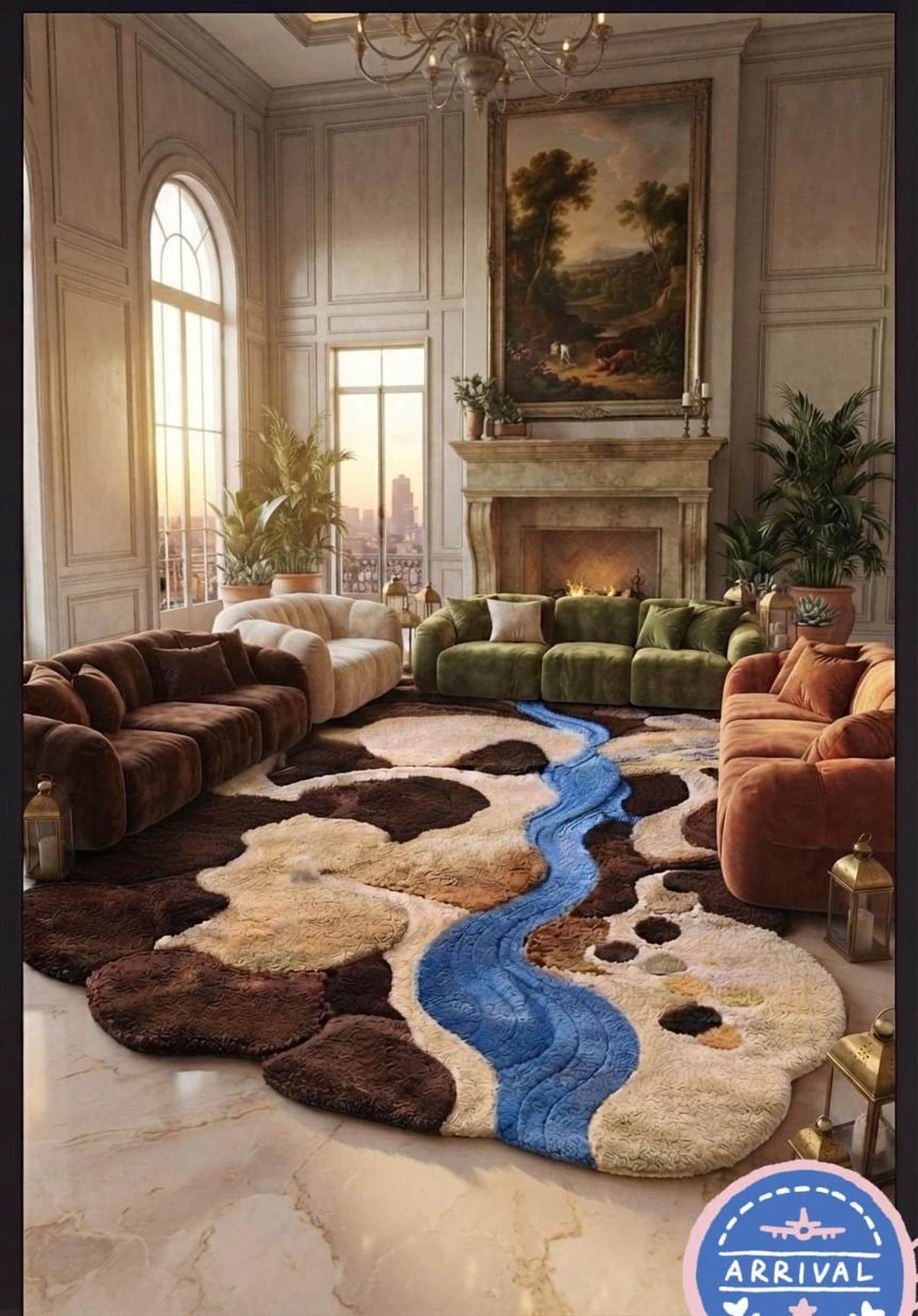 River Play Rug, 3D Topographic Interactive Mat, Forest Nursery Decor | Made to Order