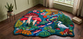 Enchanted 3D Sculpted Forest Stream & Mushroom Hand-Tufted Rug | 100% New Zealand Wool | Made to Order
