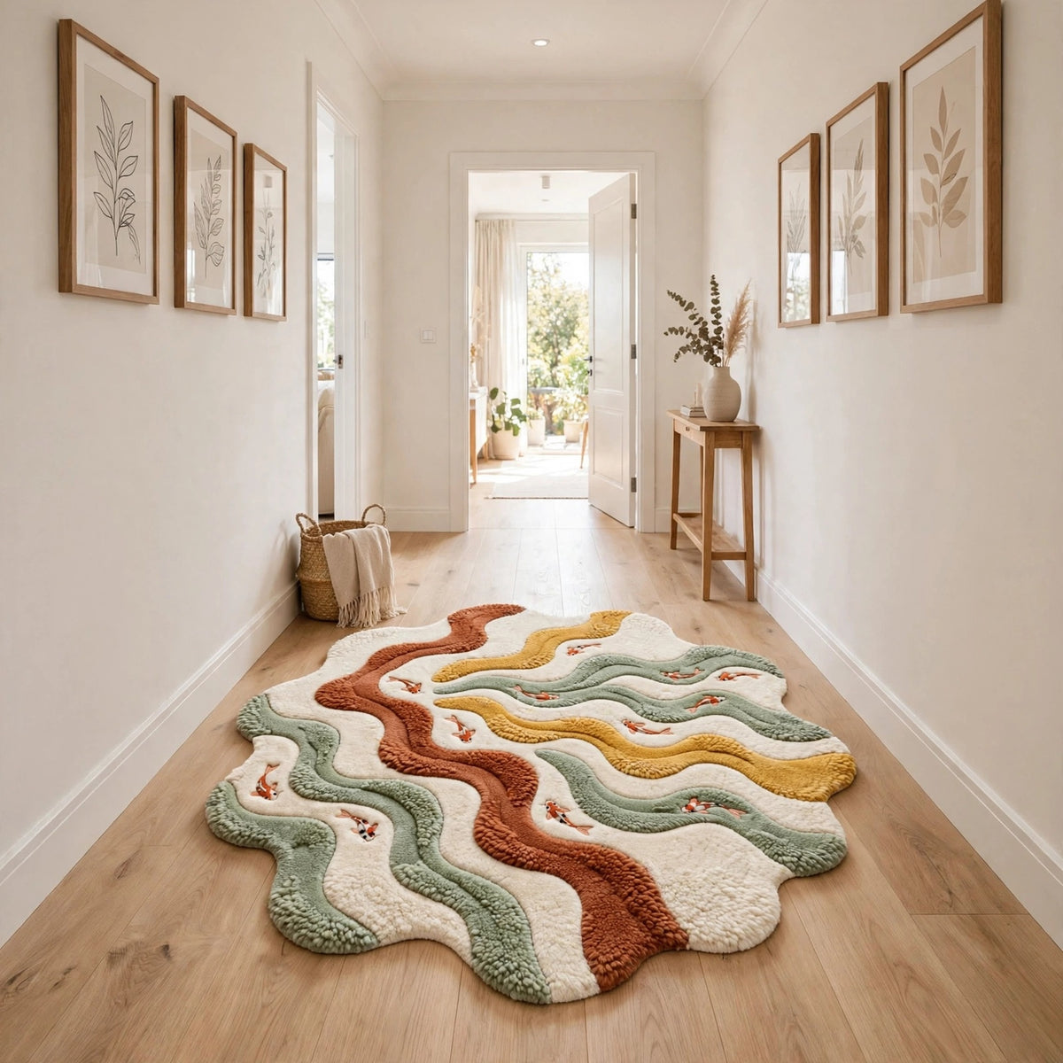 Koi Wavy Rug – Multicolour Organic Wave | 100% New Zealand Wool | Hand-Tufted | Made to Order