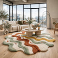 Koi Wavy Rug – Multicolour Organic Wave | 100% New Zealand Wool | Hand-Tufted | Made to Order