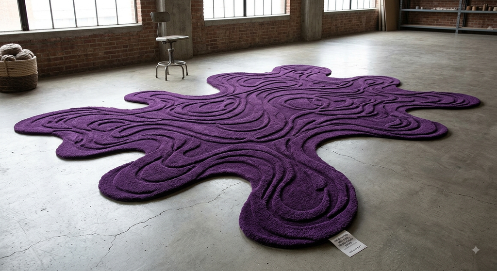 Thick feel  irregular shape 100% new Zealand wool rug| Made to Order