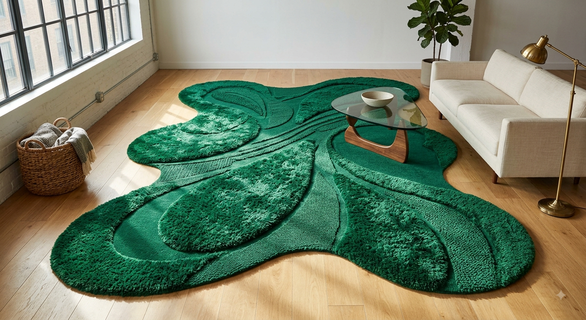 Irregular thick wool feel hand made tufted carpet | Made to Order